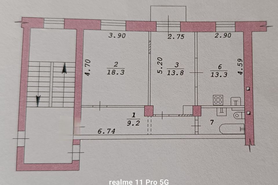 Продаётся 2-комнатная квартира, 60 м²