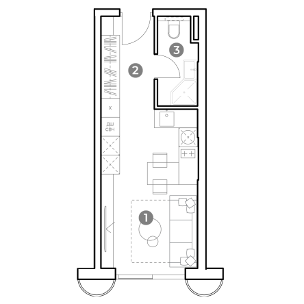 Продаётся студия, 24.2 м²