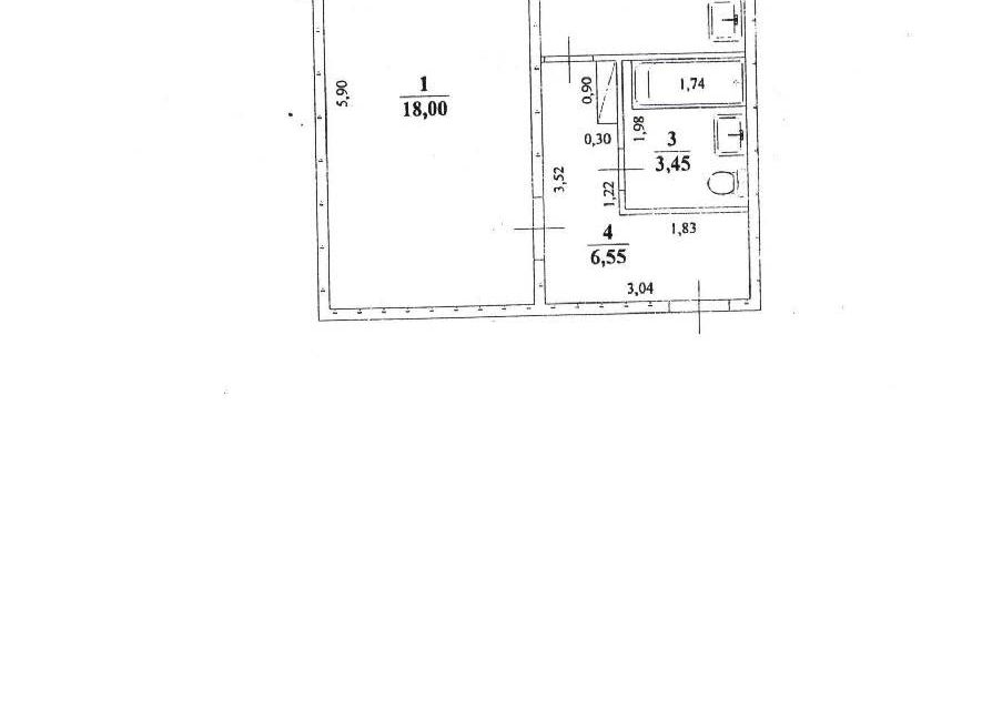 Продаётся 1-комнатная квартира, 38.8 м²
