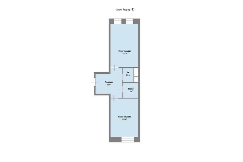 Продаётся 1-комнатная квартира, 49.2 м²