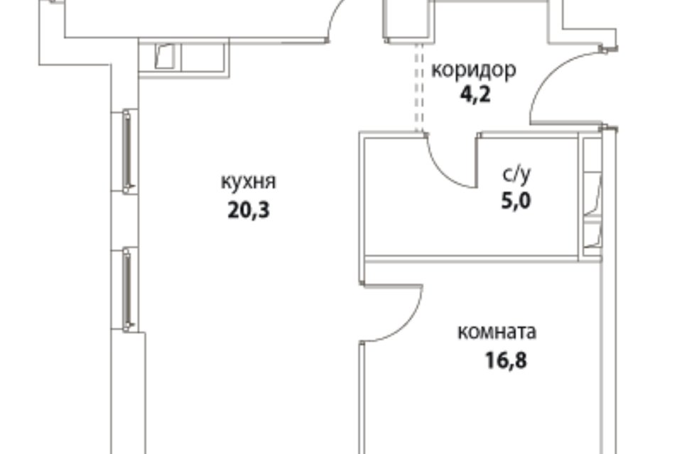 Продаётся 2-комнатная квартира, 67.9 м²