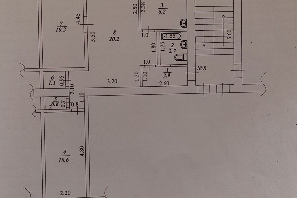 Продаётся 3-комнатная квартира, 54.7 м²