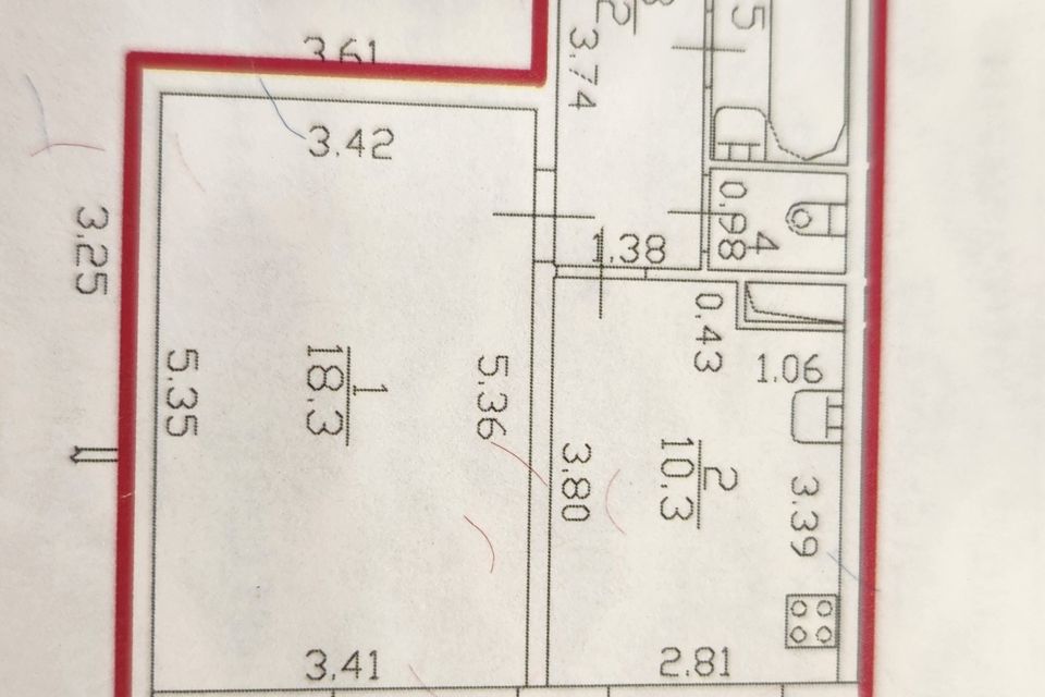 Продаётся 1-комнатная квартира, 38.6 м²