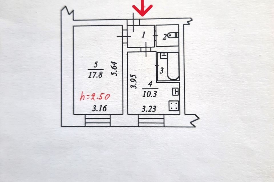 Продаётся 1-комнатная квартира, 34.5 м²