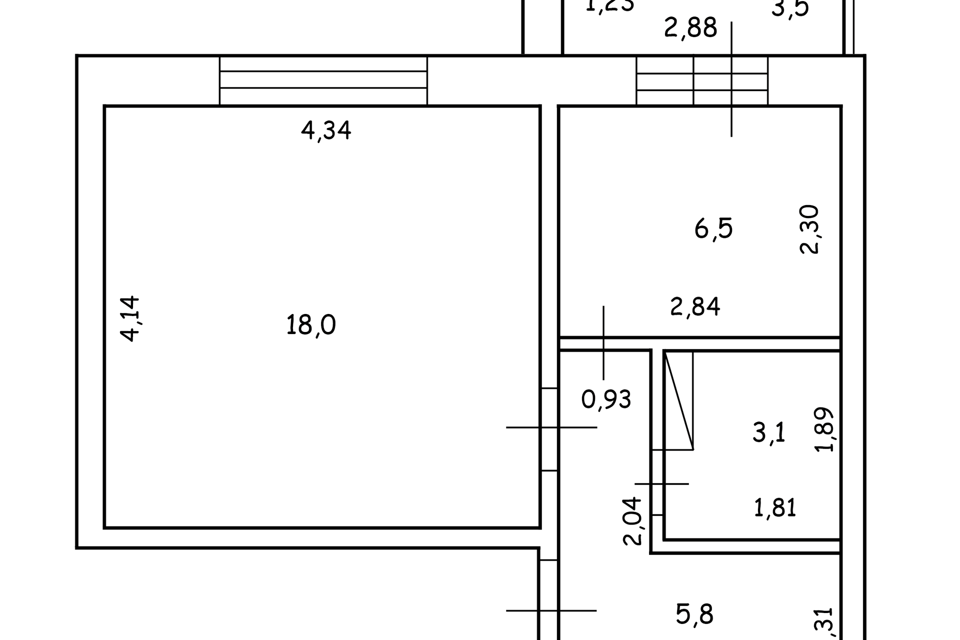 Продаётся 1-комнатная квартира, 33.4 м²