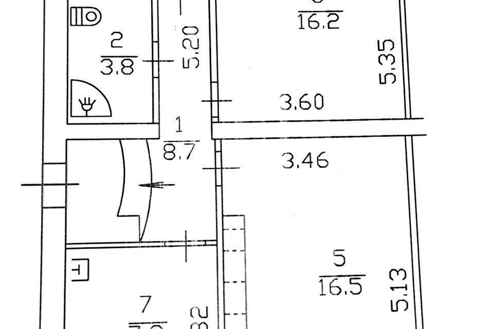 Продаётся 2-комнатная квартира, 60.2 м²