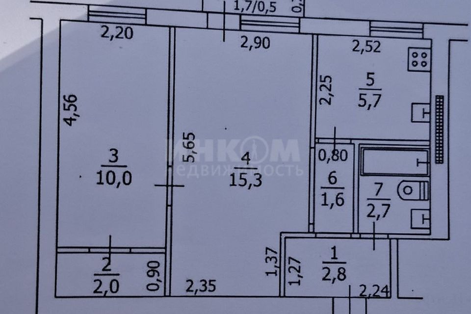 Продаётся 2-комнатная квартира, 42 м²