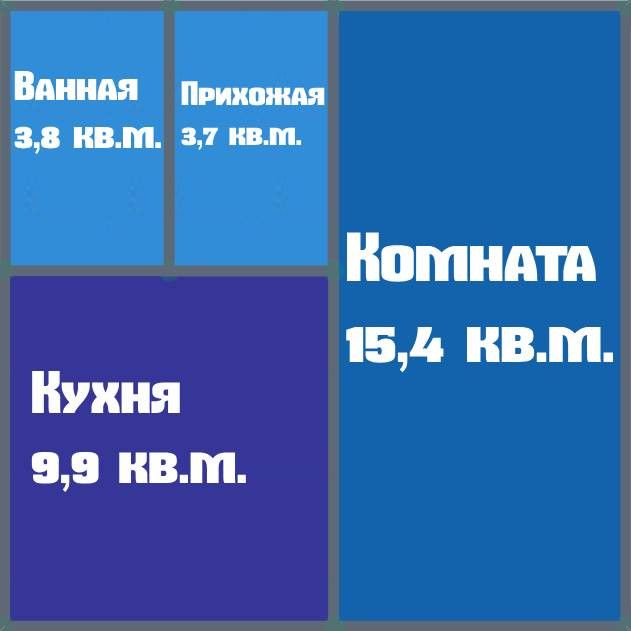 Продаётся 1-комнатная квартира, 32.8 м²