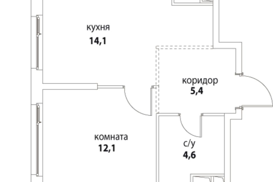 Продаётся 1-комнатная квартира, 36 м²