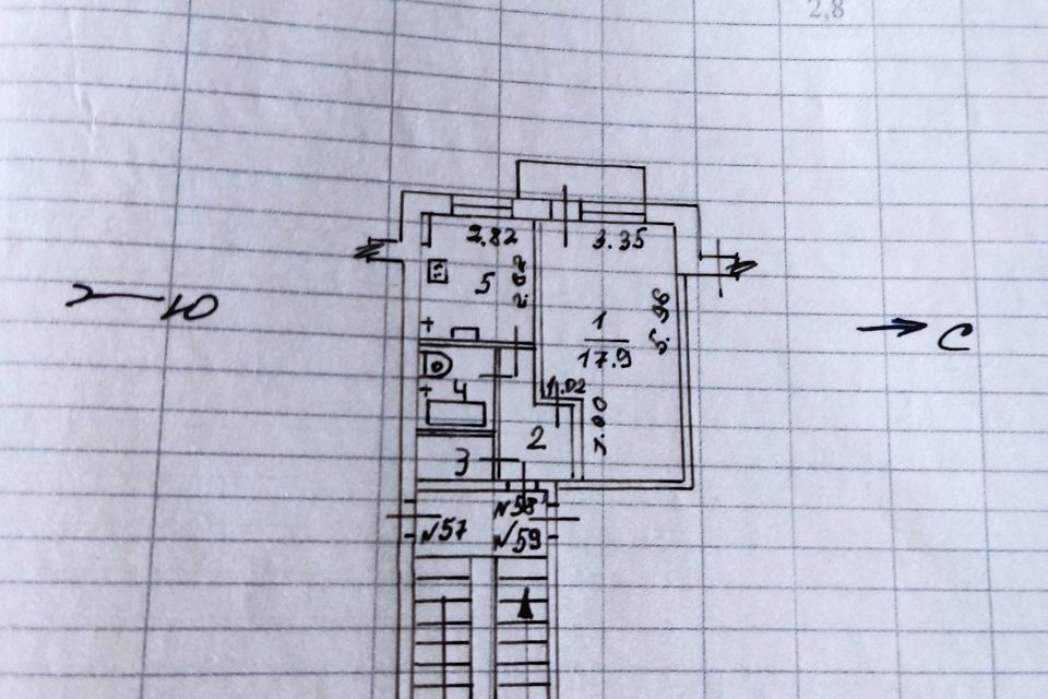 Продаётся 1-комнатная квартира, 34.8 м²