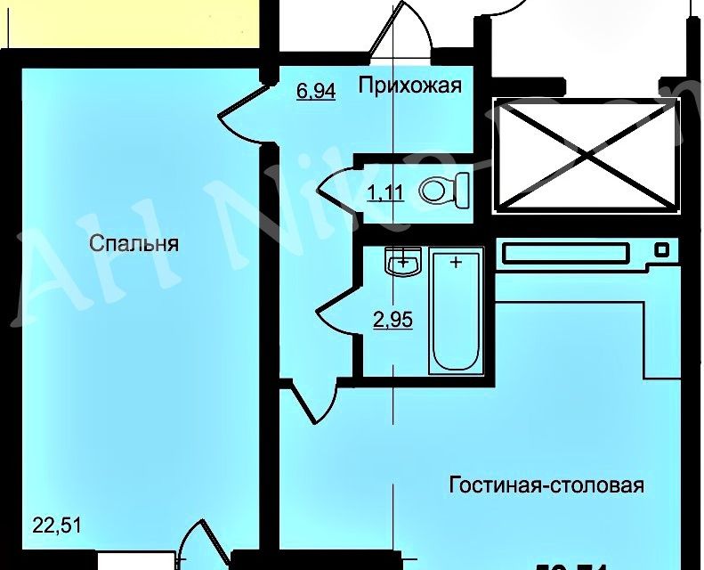 Продаётся 2-комнатная квартира, 64 м²