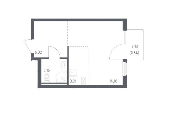 Продаётся студия, 28.21 м²