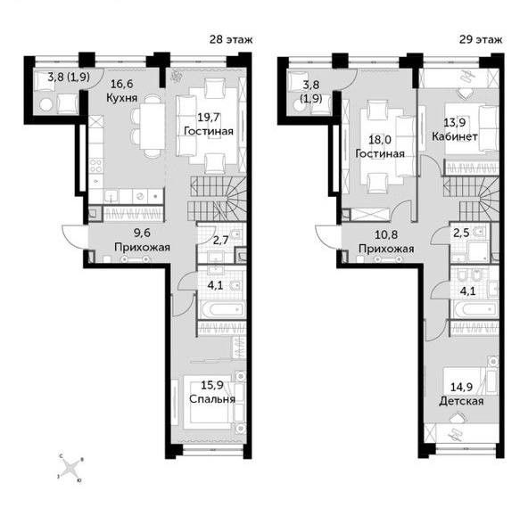 Продаётся 4-комнатная квартира, 136.6 м²