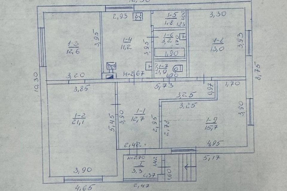 Продаётся 1-этажный дом, 95 м²
