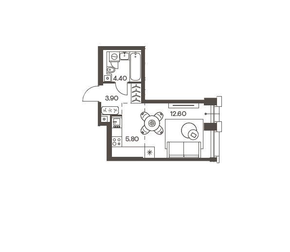 Продаётся студия, 26.7 м²