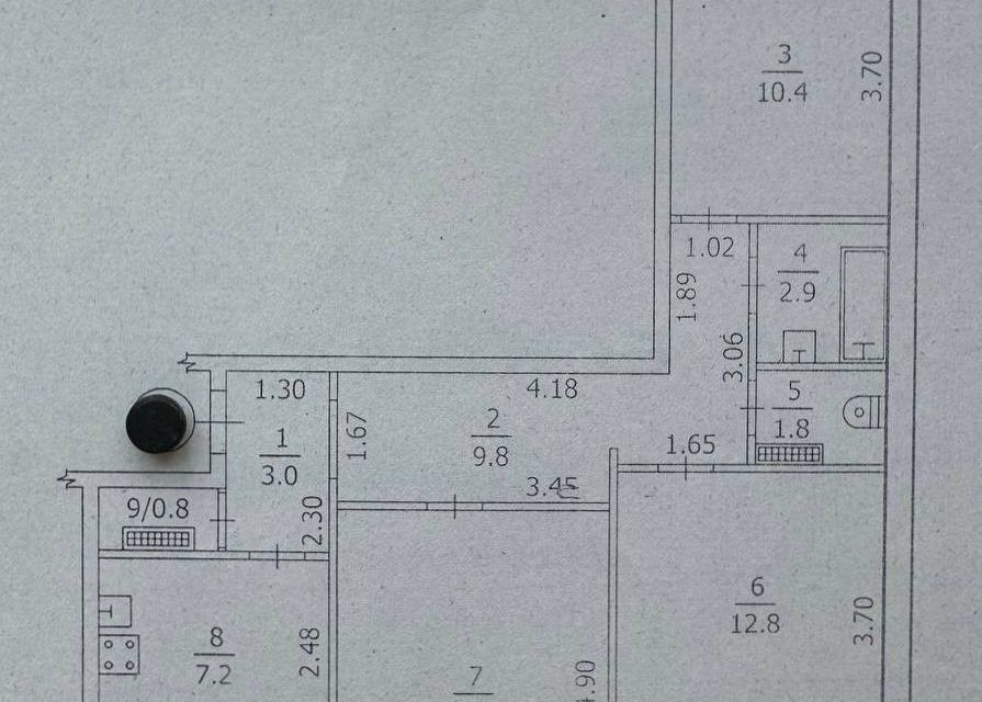 Продаётся 3-комнатная квартира, 72 м²
