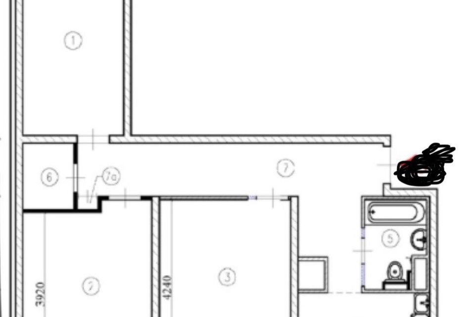 Продаётся 3-комнатная квартира, 58.1 м²