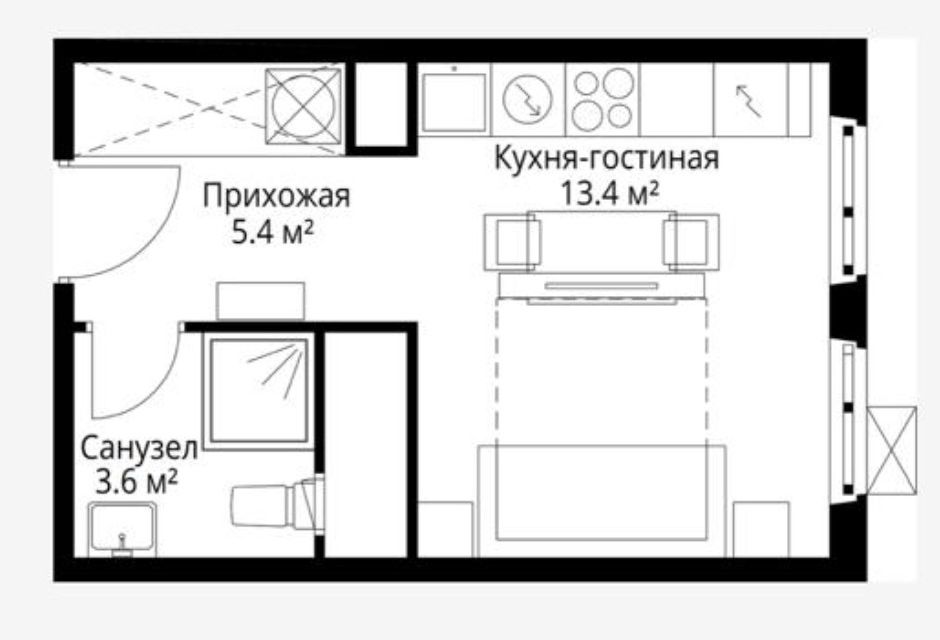 Продаётся студия, 22.3 м²