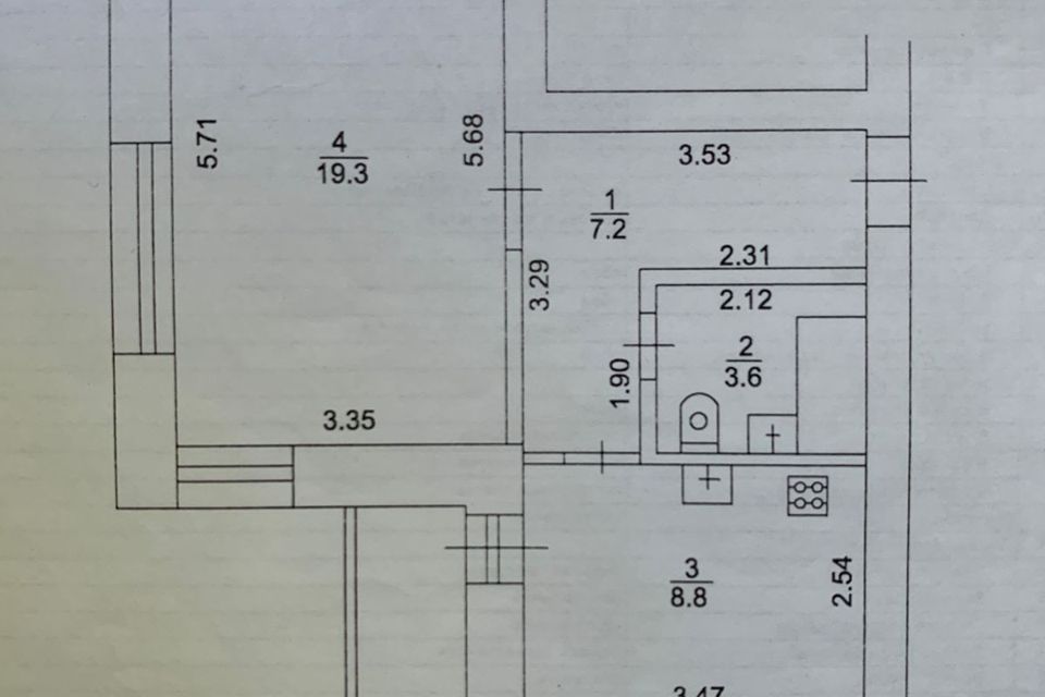 Продаётся 1-комнатная квартира, 39 м²