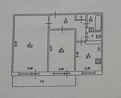 Продаётся 2-комнатная квартира, 46.1 м²