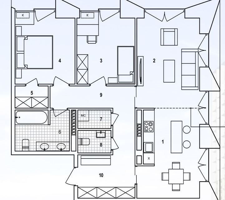 Продаётся 3-комнатная квартира, 83.8 м²