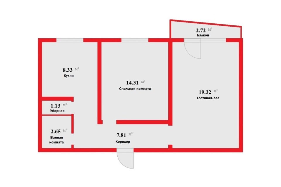 Продаётся 2-комнатная квартира, 54 м²