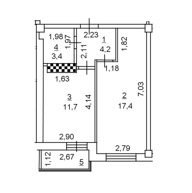 Продаётся 1-комнатная квартира, 36.7 м²