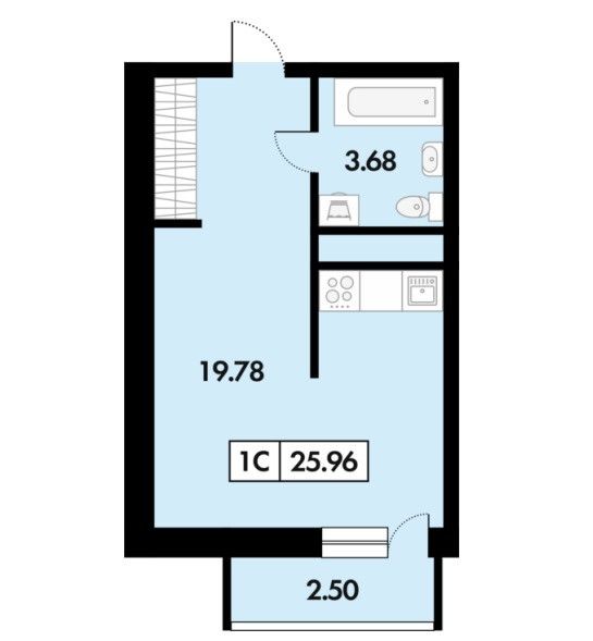 Продаётся студия, 23.1 м²