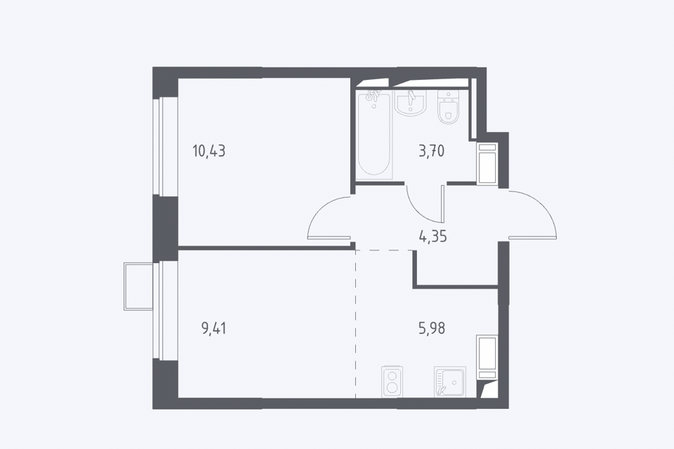 Продаётся 1-комнатная квартира, 33 м²