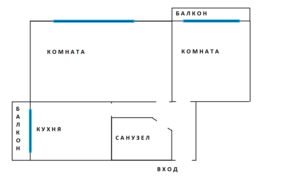 Продаётся 2-комнатная квартира, 38.1 м²
