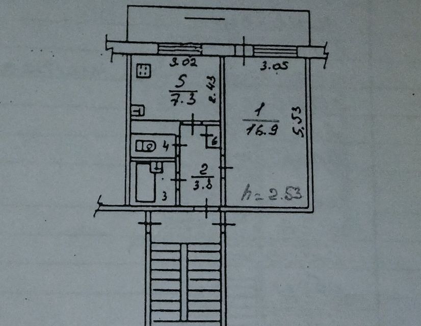 Продаётся 1-комнатная квартира, 32.2 м²