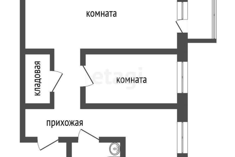 Продаётся 2-комнатная квартира, 42 м²