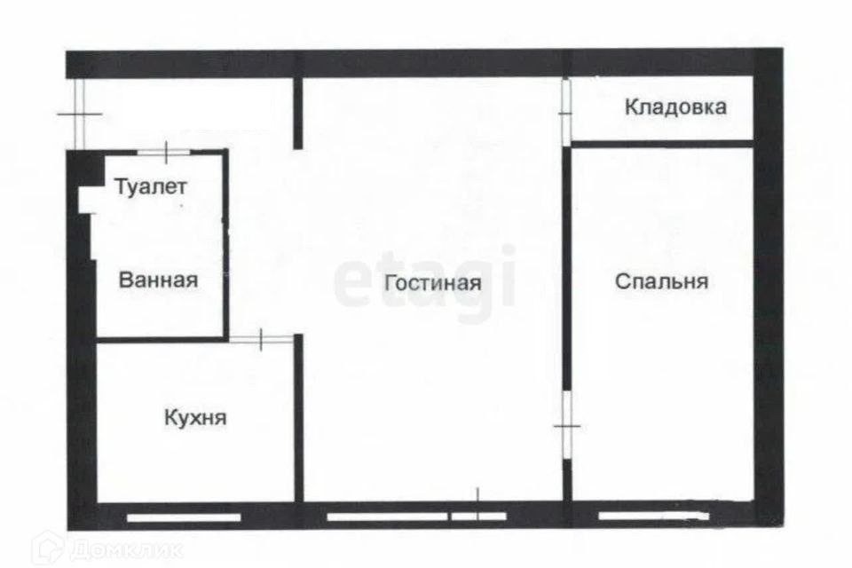 Продаётся 2-комнатная квартира, 42.7 м²