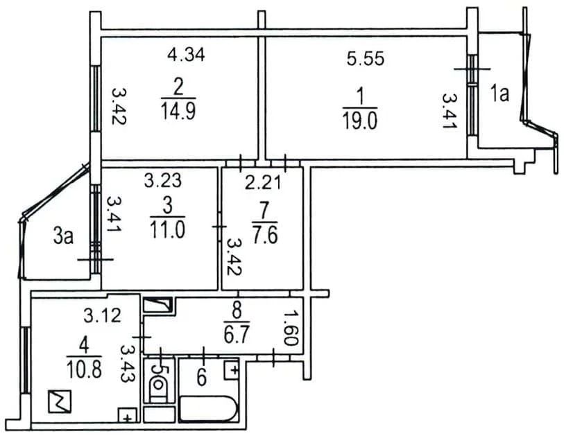 Продаётся 3-комнатная квартира, 75 м²