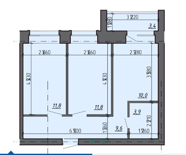 Продаётся 2-комнатная квартира, 47.4 м²