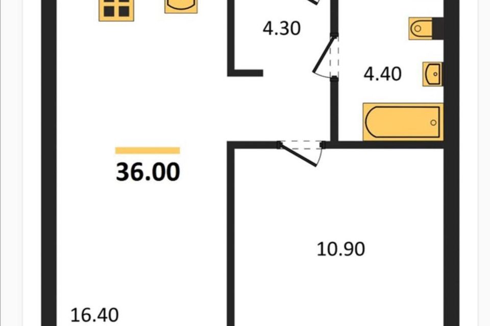 Продаётся 1-комнатная квартира, 36 м²