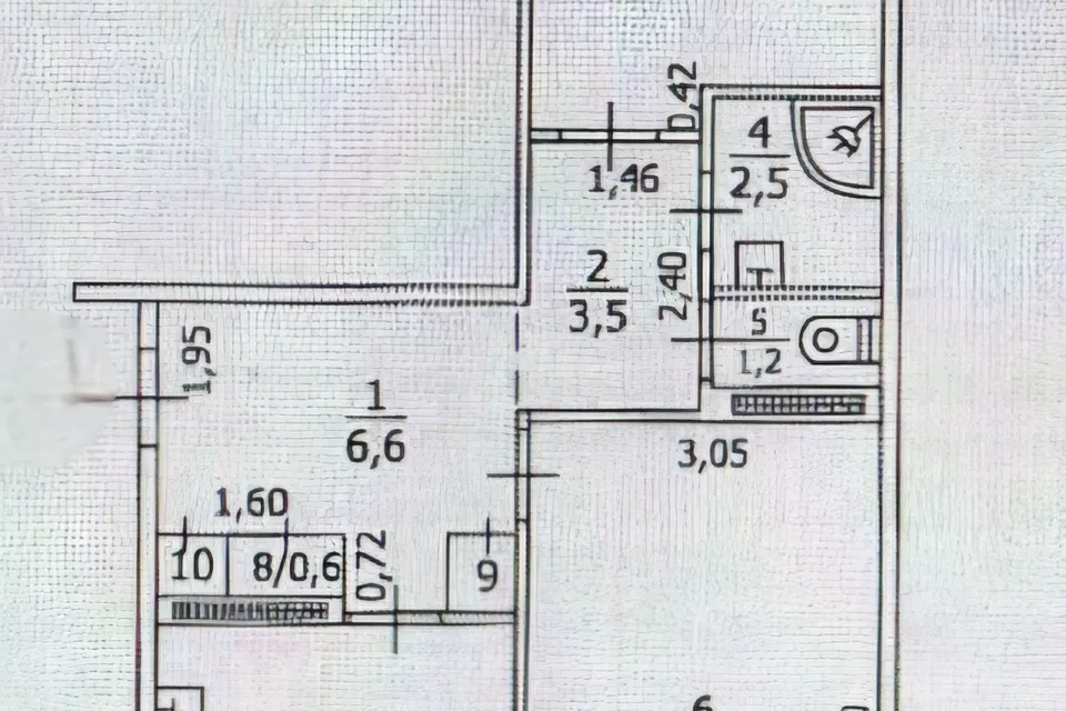 Продаётся 2-комнатная квартира, 55 м²