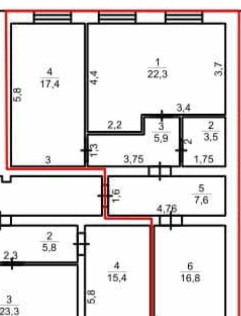Продаётся 3-комнатная квартира, 73.5 м²