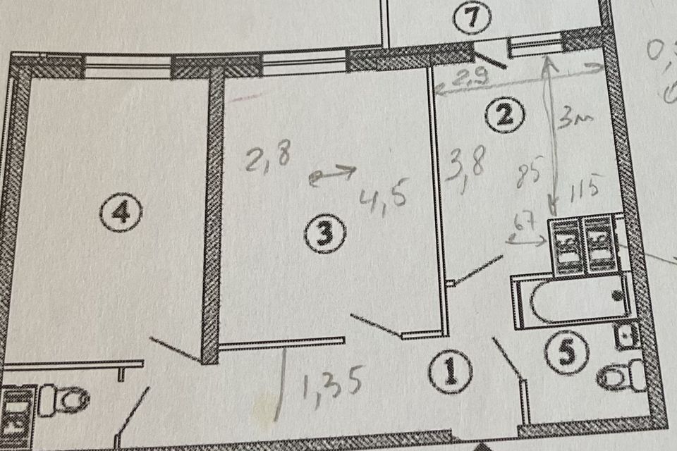 Продаётся 2-комнатная квартира, 54.9 м²
