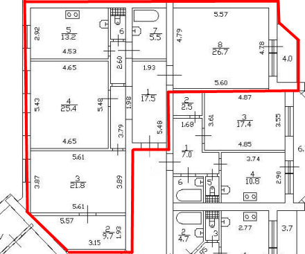 Продаётся 3-комнатная квартира, 121 м²