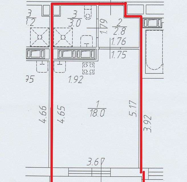 Продаётся студия, 23.8 м²