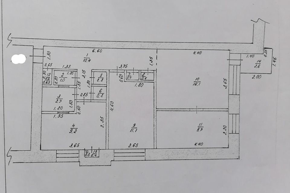 Продаётся 3-комнатная квартира, 64.4 м²