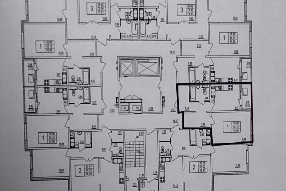 Продаётся 1-комнатная квартира, 43.9 м²