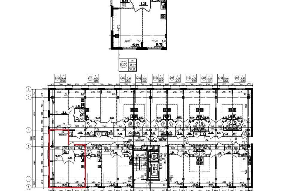 Продаётся 2-комнатная квартира, 55.7 м²