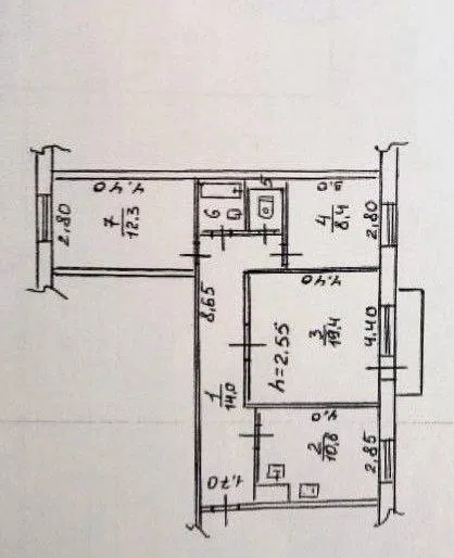 Продаётся 3-комнатная квартира, 69 м²