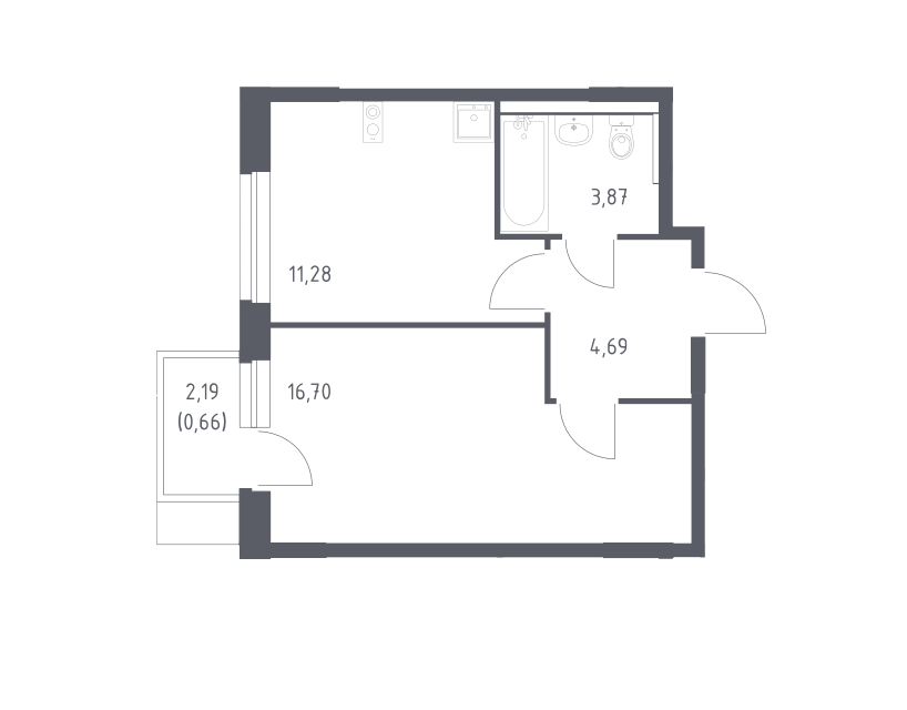 Продаётся 1-комнатная квартира, 37.2 м²