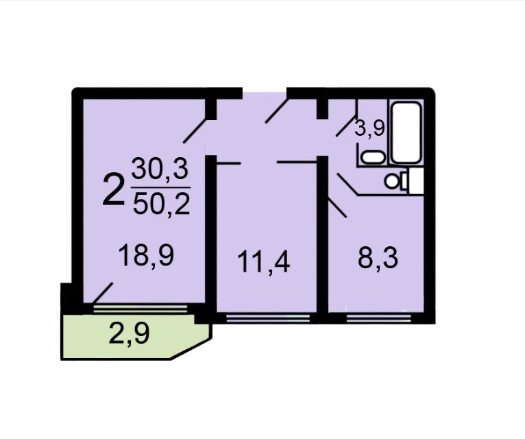 Продаётся комната в 2-комн. квартире, 19 м²