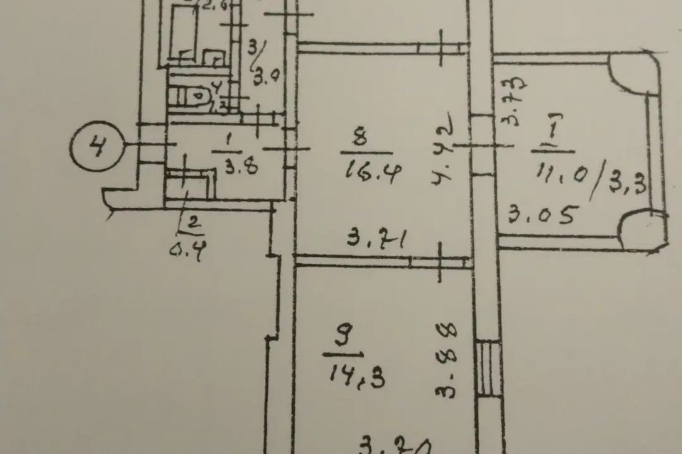 Продаётся 3-комнатная квартира, 66.7 м²
