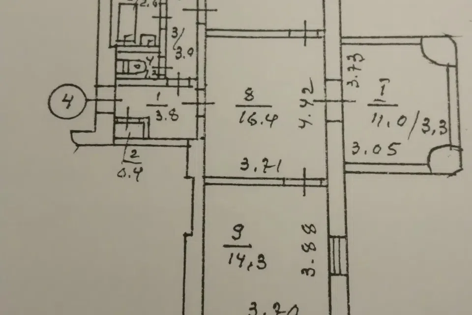 Продаётся 3-комнатная квартира, 66.7 м²