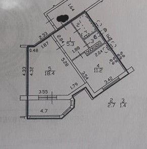 Продаётся 1-комнатная квартира, 39 м²